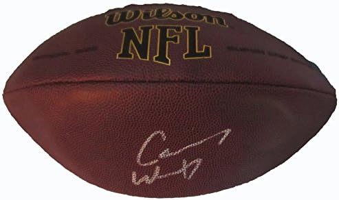 קרסון וונץ החתימה את וילסון NFL כדורגל עם הוכחה, תמונה של קרסון חותמת לנו, פילדלפיה איגלס, מדינת צפון דקוטה, טיוטת NFL , פרוספקט עליון