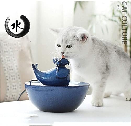 מתקן מים לחיות מחמד מזרקת מים לחתולים, מזרקת שתיית חיות מחמד קרמיקה לחתולים וכלבים - מתקן מים חיות מחמד אוטומטי עם מזרקת חתול פילטר