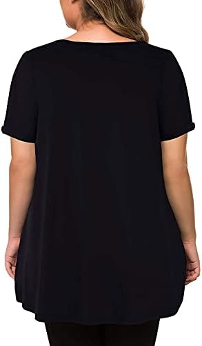 קצר שרוול קיץ חולצות בתוספת גודל טרנדי מקרית חולצות לנשים בסיסי כיכר צוואר שיפוע קל משקל
