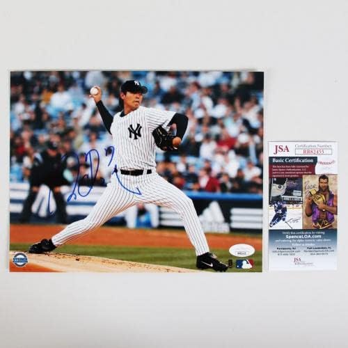 צ'יין מינג וואנג חתום תמונה 8 × 10 ינקי - COA JSA - תמונות MLB עם חתימה