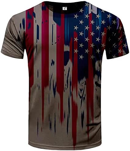 חייל UBST חולצות שרוול קצר לגברים, חולצת טריקו דגל אמריקאית רטרו רטרו פטריוטית אימון שריר אימון