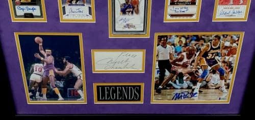 Shaquille O'Neal Auto 16x20 צילום + 2012 Panini Kobe Bryant Chamberlain Framed - תמונות NBA עם חתימה