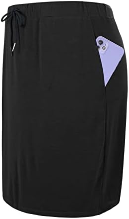 חצאיות טניס כוכבים של המאה לנשים עם כיסים אורך ברך גולף סורטס ספורט ספורטיבי שרוך חצאיות מותניים עם מכנסיים קצרים