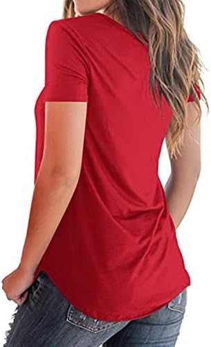 4 ביולי חולצות חולצות לנשים שרוול קצר חולצות טריקו עם צוואר ארהב פסי דגל עניבה-צבע חולצה פטריוטית חולצות טוניקה