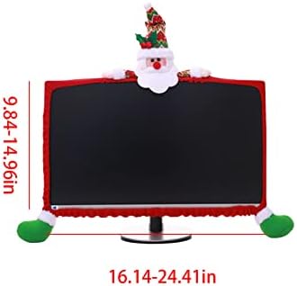 חג המולד מחשב צג גבול כיסוי טלוויזיה צג כיסוי אלסטי מחשב נייד מחשב כיסוי עבור חג המולד בית משרד מחשב קישוט-איילים, סנטה קלאוס, איש שלג