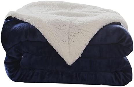 Baoblaze Fleece Fore Cloke, שמיכת קטיפה הפיכה, גודל כפול/קינג למיטת ספה, שמיכת כלב/חתול נעימה דו צדדית, כחולה מלכותית, 150x200 סמ