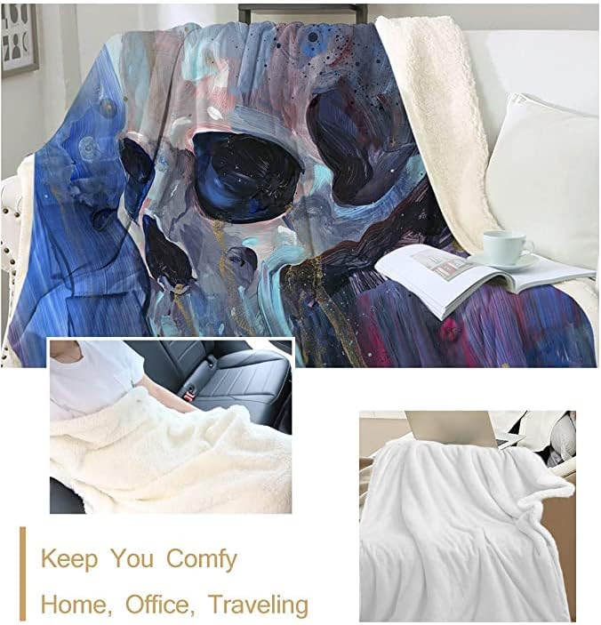 Sleepwish Slepull Grunge נושא שמיכת שמיכה 4 חתיכות מצעי שמיכה סט טרנדי ומודרני עם 4 חלקים לבנים, תינוק, כחול