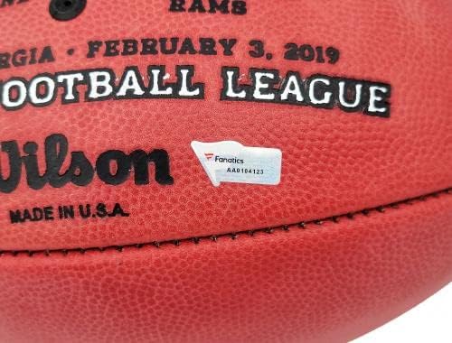טום בריידי חתימה רשמית NFL עור SB LIII לוגו כדורגל טמפה מפרץ BUCCANEERS FANATIC