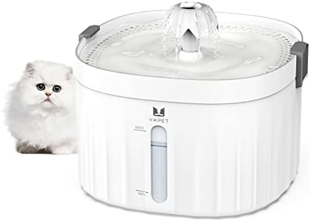 מזרקת מים לחתולים, 67oz/2l מתקן מים אוטומטיים מזרקת מים לכלבים, מזרקת חתולים אולטרה-קוואטית קערת מים קערת מים מתקן מים עם 3 מצבי זרימה,