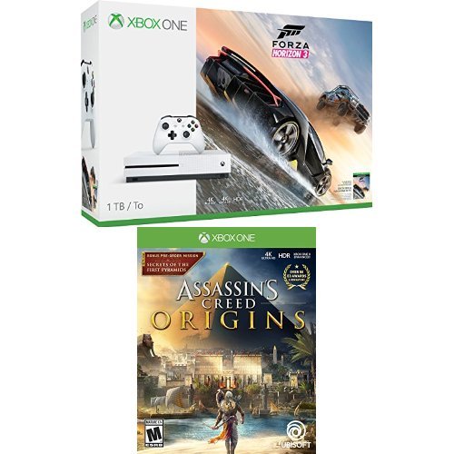 קונסולת Xbox One S 1TB - Forza Horizon 3 + Assassin's Creed Origins