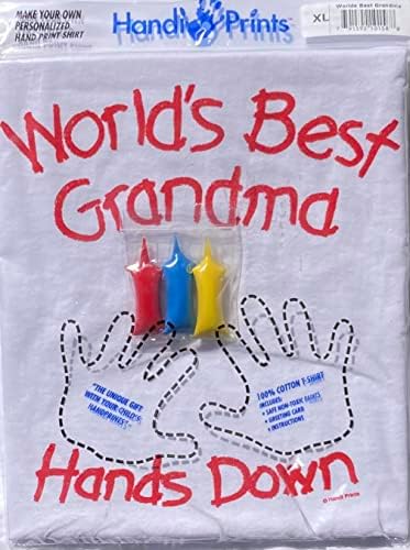טביעות ידיים הטוב ביותר בעולם סבתא חולצה עם ערכת צבע-יד הדפסי למשפחה