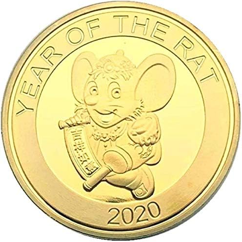 2020 שנת גלגל המזלות של Gengzi שנת חיות החולדה מצופה זהב מצופה זיכרון אוסף מטבע שנה טובה מטבע זהב מדליה משמעת