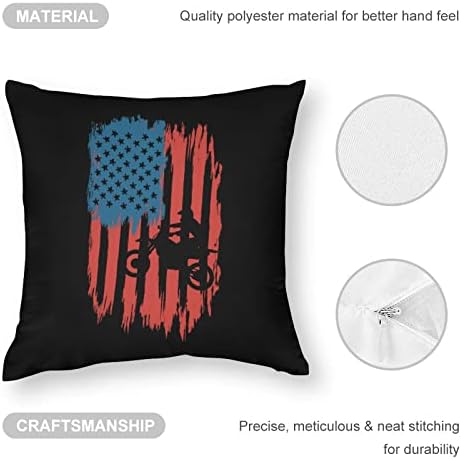 דגל אמריקאי מוטוקרוס עפר זריקת כיסויי כריות עם רוכסן עם רוכסן כריות כריות כריות כריות לספה מיטה סלון