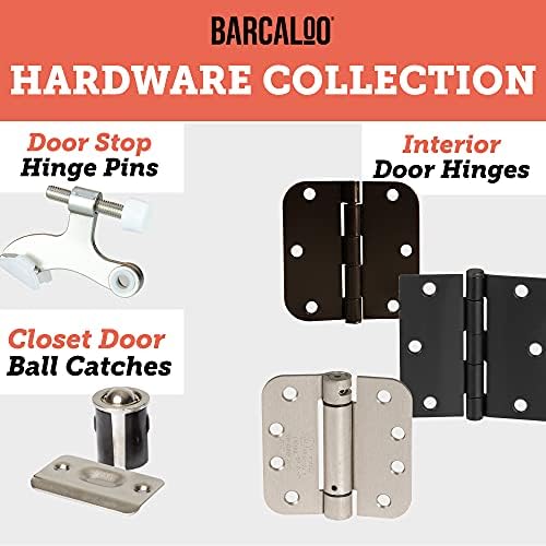 Barcaloo 12 חבילה של צירי דלתות שחור 3.5 x 3.5 אינץ ' - צירים פנים לדלתות עם פינות רדיוס 1/4 אינץ'
