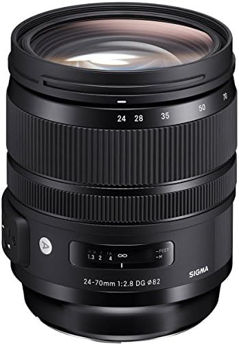 Sigma 24-70 ממ F/2.8 DG OS HSM אם עדשת אמנות עבור Canon EF, צרור עם ערכת פילטר Prooptic 82 ממ, עטיפת עדשות, ערכת ניקוי, כובע עדשות, מנקה