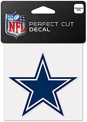 Wincraft NFL דאלאס קאובויס DECAL4X4 מדבקות צבע מושלמות, צבעי צוות, גודל אחד