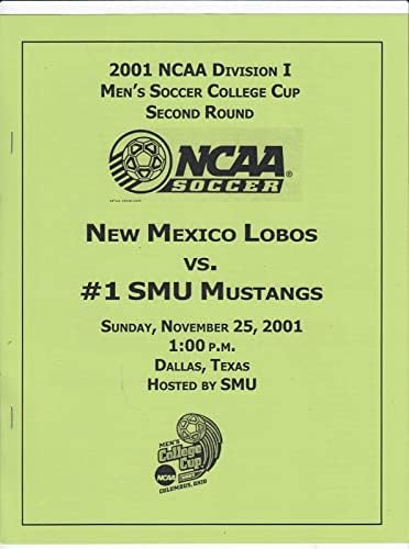 2001 תכנית גביע המכללות בכדורגל NCAA NEW MEXIO נגד SMU 11/25 סיבוב שני 89619B3 - תכניות מכללות