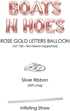 סירות PartyForever n Hoes Balloons Banner Rose Rose Gold Golde