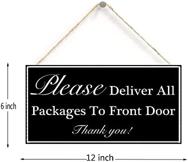 אנא העבירו את כל החבילות לדלת הכניסה שלט תלייה שלט עץ דקורטיבי עיצוב בית דלת עץ שלט דלת עץ שלט 12 x 6