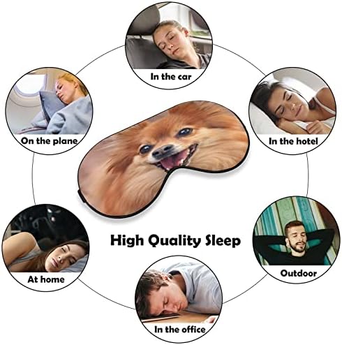 מסכת שינה של כלב פומרניאן עם רצועה מתכווננת כיסוי עין רך כיסוי עיניים לטיול להירגע תנומה