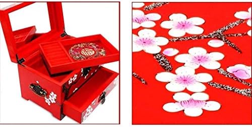 קופסת תכשיטים של ננה ווימג - קופסת תכשיטים אדומה קופסת שזיף אדומה קופסא אחסון מתנה לחתונה מעץ