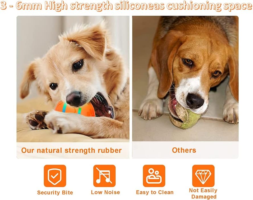 סקולה פאודפוט כדור צעצוע כלב אינטראקטיבי חכם עם שלט רחוק ונורות לד, גלגול אוטומטי / פעיל וקפיצה לחתולים וגורים / כלבים קטנים / בינוניים,
