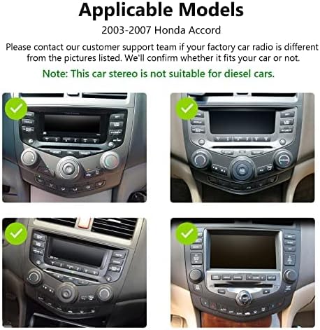 Eonon Apple Carplay & Android Rout Setero מקלט סטריאו, אנדרואיד 10.0 סטריאו מכונית 3+32 ג'יגה-בייט רדיו, תואם להונדה אקורד 2003-2007,
