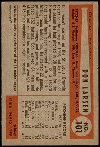 1954 Bowman 101 דון לארסן בולטימור אוריולס VG/Ex Orioles
