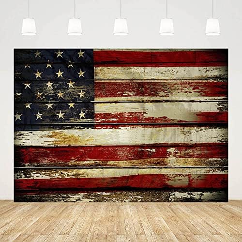 Mehofond דגל אמריקאי רקע רקע 4 ביולי קישוטים ליום העצמאות תפאורה לצילום פטריוט