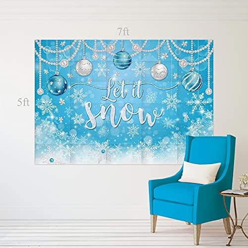 Allenjoy 7x5ft כחול תן לזה רקע שלג לילדים ילדה חג המולד חג המולד חורף ארץ הפלאות Onederland פתיתי שלג יום הולדת יום הולדת למקלחת לתינוק