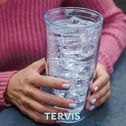 TERVIS תוצרת ארהב כפול חומה כפולה מס '1 מורה תפוח כוס כוס מבודד שומר על שתייה קרה וחמה, 24oz - 2pk, unlidded