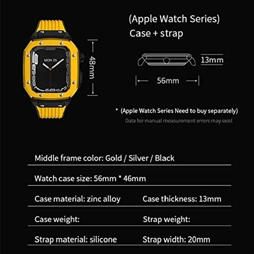 סגסוגת טקסום שעון רצועת רצועת רצועת Apple Watch Series 7 6 5 4 SE 45 ממ 44 ממ 42 ממ גומי מתכת יוקרה גומי נירוסטה שעון שעון