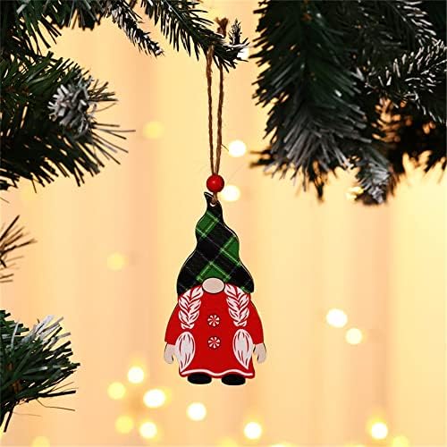 Parsaali-4 PCS קישוטי חג המולד של גנום לבית, מיני עיצוב חג המולד מעץ לעץ, תליית קישוטי גמדי חג המולד עם מתנה אחיזה, קישוטי עיצוב גנום
