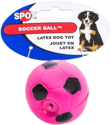 Spot Spot כדורגל לטקס כדור צעצוע של כלב