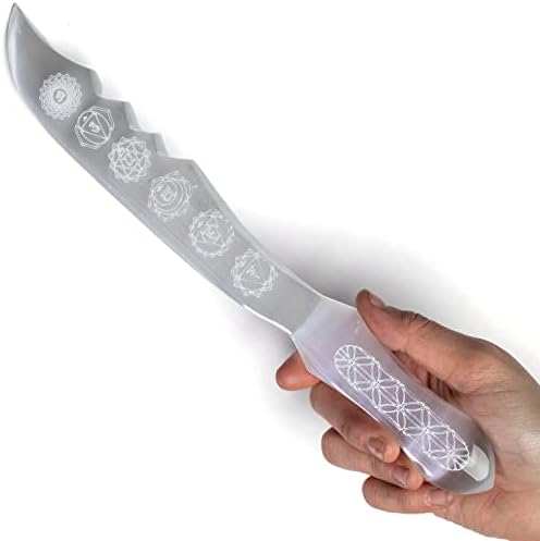 סכין צ'אקרה של פגיון קליפנו סלניט - חרב סלניטה סאטן ספאר עם אפקטים ריפוי ורגיעה - כרטיס מידע כלול