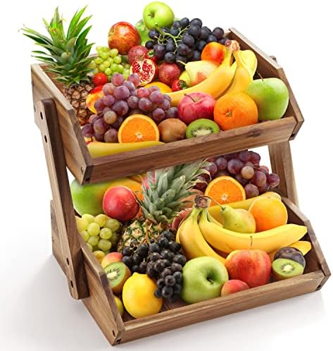 סל פירות, קערת פירות, סל פירות 3 שכבות למטבח, מחזיק אחסון מעמד פירות, חובה כבדה/רב תכליתית/קיבולת גדולה לפירות, ירקות, אחסון לחם ומארגן