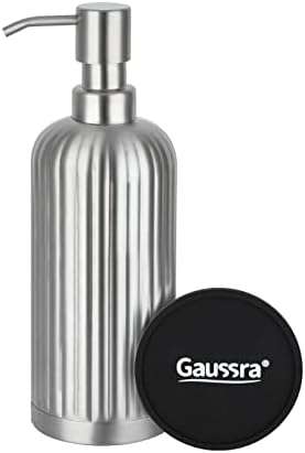Gaussra 18 גרם מתקן סבון פס אנכי עם ניקל מוברש, ניקל מוברש, מתקן סבון יד נוזלי למילוי חדר אמבטיה, מתקן סבון מפלדת אל חלד פרימיום