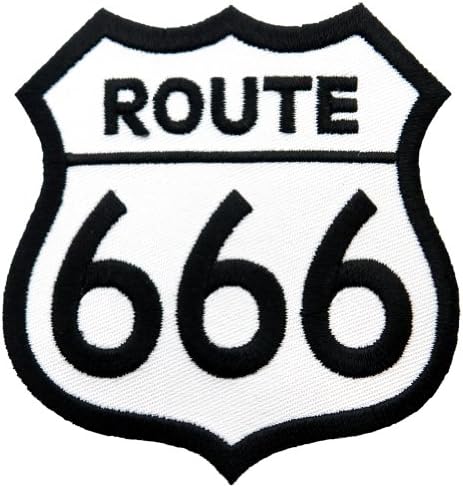 כביש 666 טלאי רקום ברזל-על כביש כביש כביש כביש פרודיה 66 סמל אופנוען