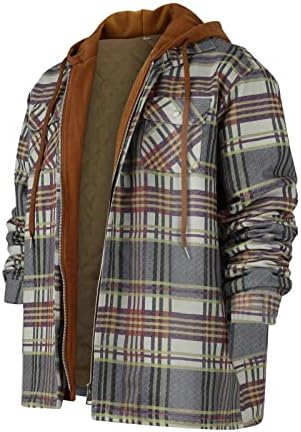 מעילי חורף לגברים חולצה משובצת הוסיפו קטיפה כדי לשמור על ז'קט חם עם מעילי Mens Mens ומעילים אופנה