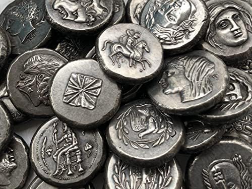מטבעות יווניות פליז מכסף מלאכות עתיקות מצופות מטבעות זיכרון זרות בגודל לא סדיר סוג 80