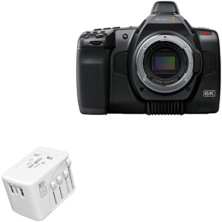 מטען גוויות קופסאות תואם למצלמת קולנוע כיס סחוט 6K G2 - מטען קיר PD בינלאומי, 3 מתאם מטען בינלאומי USB וממיר - Winter White