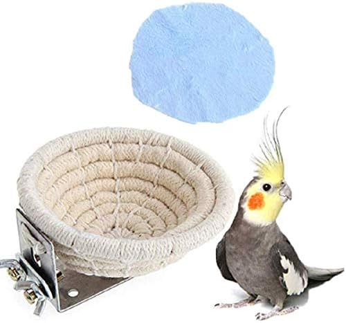 ZMGMSMH בעבודת יד חבל כותנה גידול ציפורים מיטת קן לבודי Parakeet Cockatiel Parakeet Conure Canary Finch Budbird ו- PAROT PAROT CAGE CABING