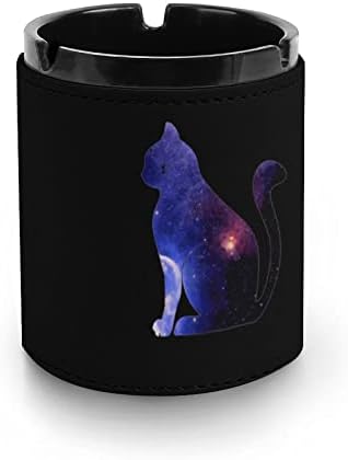 חלל גלקסי חתול עור מאפרות עור למעשנים מעשנים שולחניים מחזיק אפר מגש אפר למשרד הביתי דקורטיבי