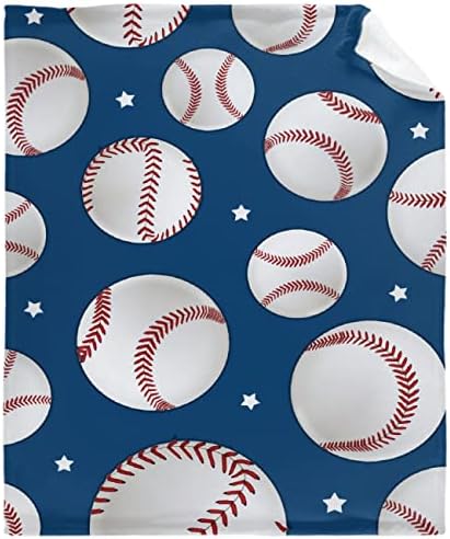 Aozyhug Baseball זריקת רכה שמיכה פלנל שמיכה שמיכה, בנות, תינוקות, יילוד מקבלות שמיכות פעוטות ושמיכות לילדים לעגלת עריסה