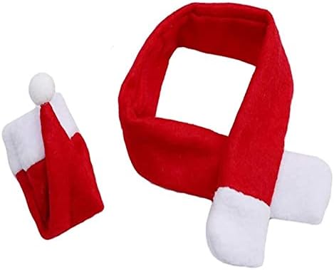 אלרמו הואנגסינג - 3 כובע חג המולד סנטה קלאוס וצעיף מיני לחג המולד למחזיקי כלי כסף לחג המולד, כיסויי ממתקים, קישוטי בקבוקי יין