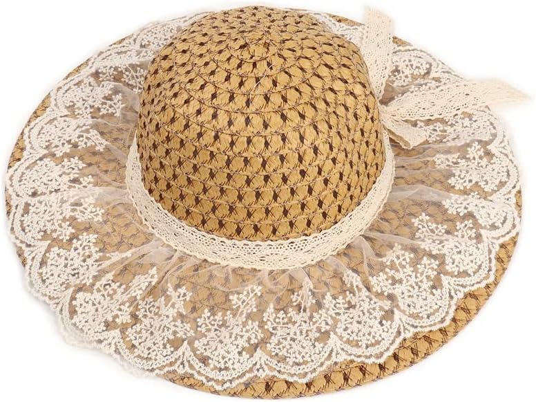 ZSEDP אביב וקיץ תחרה כובע קשת כובע חוף שוליים כובע שמש כובע MUJER