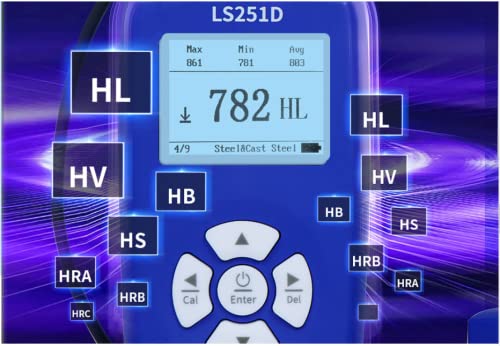 LS251D LEEB בודק קשיות מתאימה לפלדת נחושת ברזל וחומרי מתכת אחרים HLD/HV/HB/HRC HS/HRB/HRA