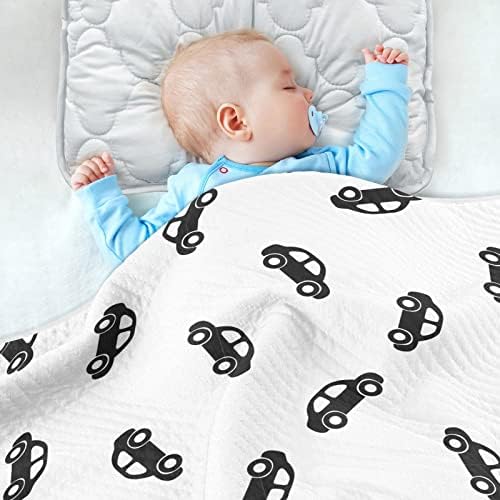 מכוניות קטאקו שמיכות תינוקות שחור ולבן לבנים בנות שמיכות פעוטות כותנה מיטה זורקים שמיכת תינוק רכה וחמה מקבלת עגלת עריסה 30 x 40