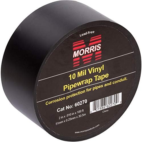 מוצרי מוריס קלטת ניילון צינור שחור-2 x 100 רגל x 10 מיל, רוחב 2 אינץ