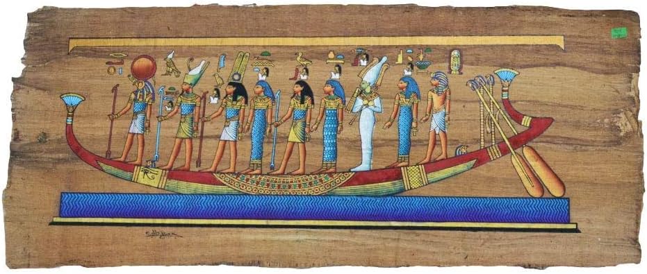 מצרים מקוריות מקוריות מזדקנות פפירוס מצרי וצייר יד במצרים 30X80 סמ בערך.